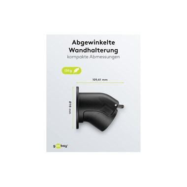 Goobay Wandhalterung abgewinkelt für Ladekabel Typ-2