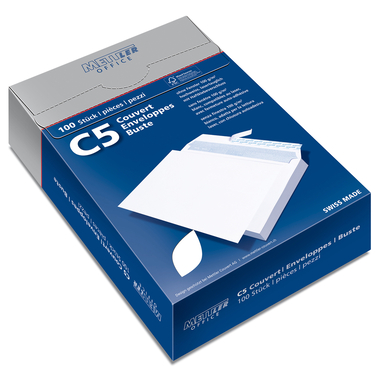 METTLER Buste senza finestra C5 8066-100S100 100g, bianco, colla 100 pezzi