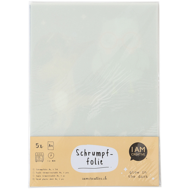 I AM CREATIVE Shrinkfolie A4 4010.49 glow in the dark, 5 Blatt