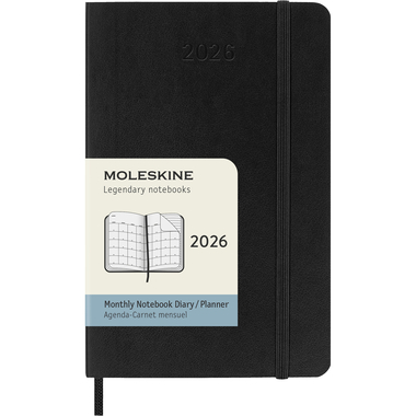 MOLESKINE Agenda Classic Pocket 2026 DSB12MN2Y26 1M/2S schwarz SC 9x14cm