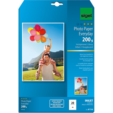 SIGEL InkJet Photo Paper Everyday A4 IP710 200g glossy 20 Blatt