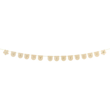 PARTYDECO Guirlande Happy Birthday 3m GRLF3 Feutre, rose