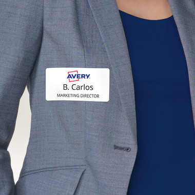 AVERY ZWECKFORM Etiquettes badges 63.5x29.6mm L4784-20 Laser, blanc 20flls./27pcs.