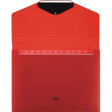 BÜROLINE Fächermappe A4 663290 rot 12-teilig