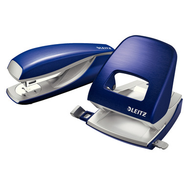 LEITZ Bürolocher NewNeXXt Metall 50060069 titan blau 30 Blatt