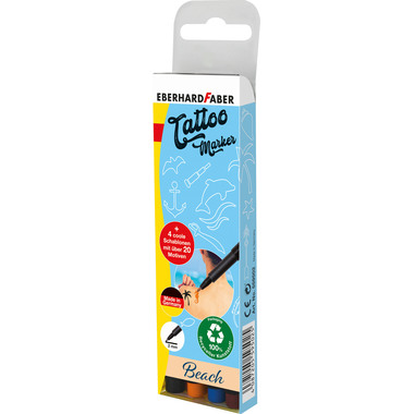 EBERHARD FABER Tattoostifte Set 559502 Beach, 4 Farben