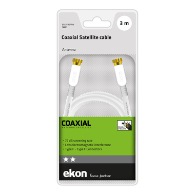Câble satellite avec connecteurs Type F mâle | Ekon