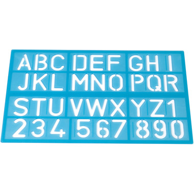 WESTCOTT Zeichenschablone 50cm E-10600 00 A-Z, 0-9 blau/rot/grün
