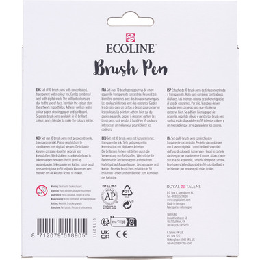 TALENS Ecoline Brush Pen Set 11509800 ass. Handlettering 10 Stück