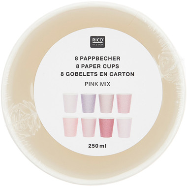 RICO DESIGN Bicchieri 250ml 401002 Mix rosa 8 pezzi