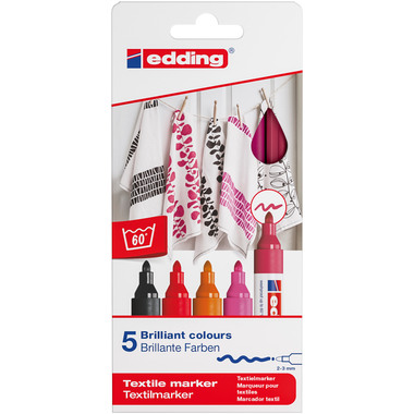 EDDING Textilmarker 4500 3949 Warm Color 5 Stück