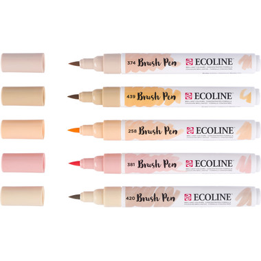 TALENS Ecoline Brush Pen Set 11509941 beige-rosa 5 Stück