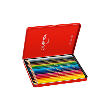 CARAN D'ACHE Farbstifte Supracolor 3,8mm 3888.318 ass. in Metallsch. 18 Stück