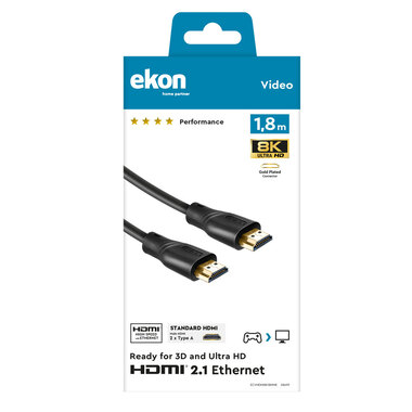Cavo in ferrite HDMI tipo A per risoluzione 8K Ultra HD | Ekon