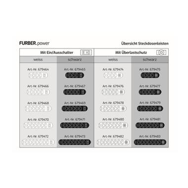 FURBER.power power strip 5x T13 with switch