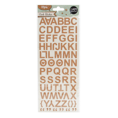 I AM CREATIVE Autocollants liège 4087.31 ABC II, 80 pcs.