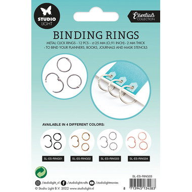 SIZZIX Bindung Klickri. 2.3x2.3x0.3cm RING03 silber 12 Stück