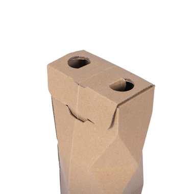 Flaschen Geschenkverpackung Edgy-Box in Braun/Schwarz für 1x0.75l Flasche mit Flaschenhöhe 360mm & Ø84mm