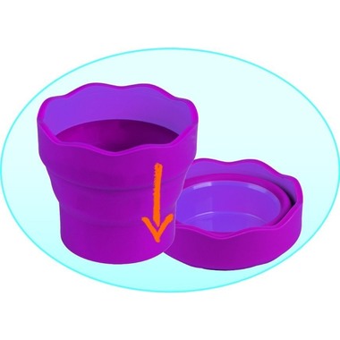 FABER-CASTELL Tazza di acqua CLIC & GO 181510 blu, per pennello