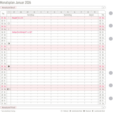 CHRONOPLAN Plan mensuel 2026 50516Z.26 dépliable Midi