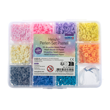 GLOREX Heishi Perlen-Set 61630242 pastel, assortiert 1000 Stück