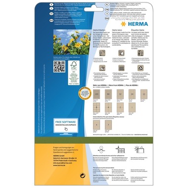 HERMA Etiketten 210 x 297 mm 10758 aus Silphie-Papier 20 Stück