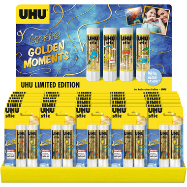 UHU Colla Stick Stic Display 507820 Golden Moments 30x 2x21g