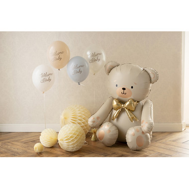 PARTYDECO Ballons 30cm SB14P3420016 Welcome Baby, bleu 6 pièces