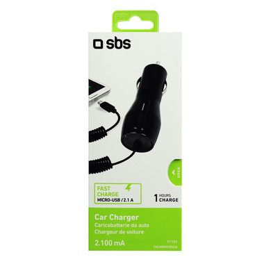 Caricabatterie per auto Micro-USB 2.100 mAh