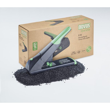NOVUS Graffatrice B56 re+new B56 023-0066 nero/verde, 200 fogli