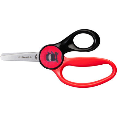 FISKARS Kinderschere Ninja 13cm 1064075 rot/schwarz, Rechtshänder