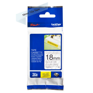 PTOUCH Ruban, strong/adh. noir/trans. TZe-S141 PT-2460 18 mm