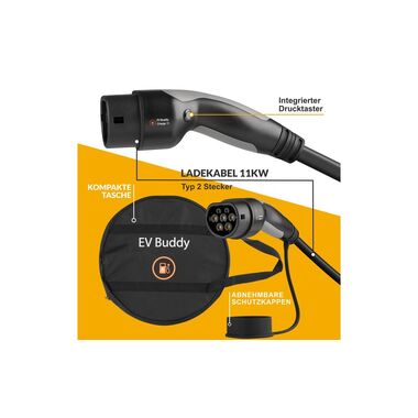 EV Buddy Câble de chargement Charge 11 Tesla Edition Type 2 11 kW, 6 m