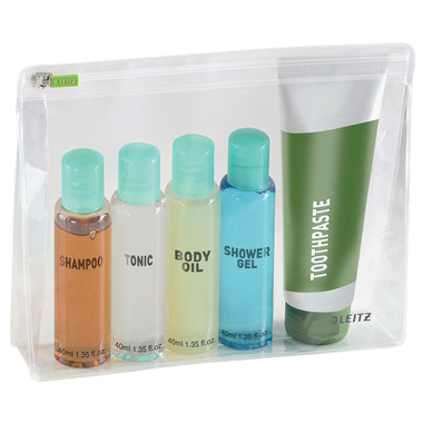 LEITZ Zip-Verschlusstasche M 40080000 transparent 2 Stück