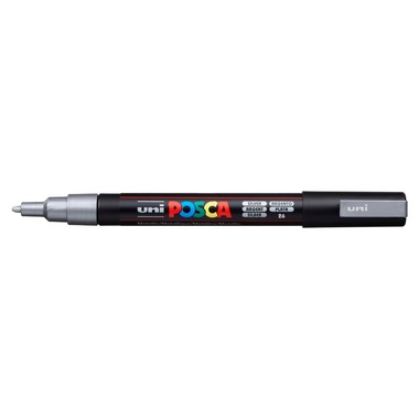 UNI-BALL Posca Marker 0,9-1,3mm PC-3M SILVER silber, Rundspitze