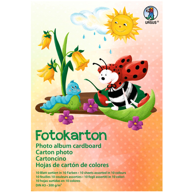 URSUS Fotokarton A3 3814099 300g, 10 Farben ass. 10 Blatt