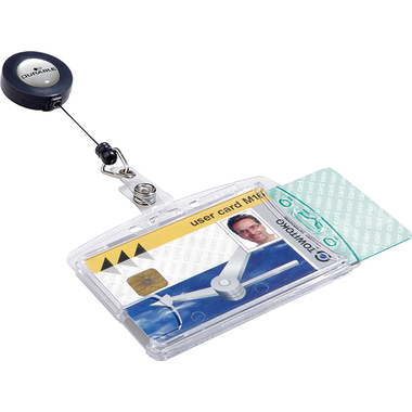 DURABLE Porte-badge pour 2 cartes 822419 a. enrouleur, 54x85mm 10pcs.