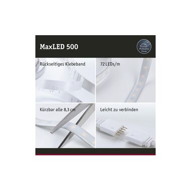 Paulmann Ruban à LED MaxLED 500 2700 K, 2.5 m Extension