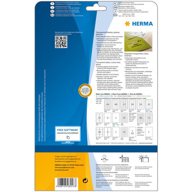 HERMA Étiquettes PP 45,7x21,2mm 8016 transparent 1200 pcs/25 flls.