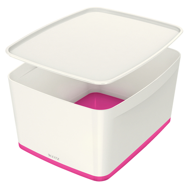 LEITZ MyBox Gross, mit Deckel 18lt 52161023 weiss/pink