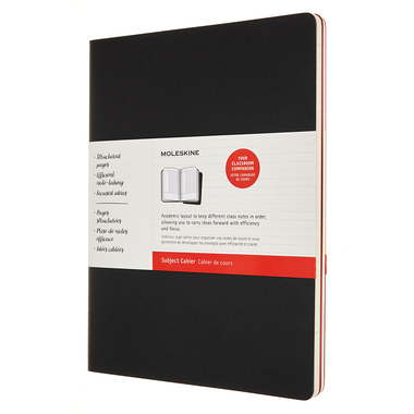 MOLESKINE Cahier carton A4 602510 ligné,noir/cranb.,120p. 2pcs.