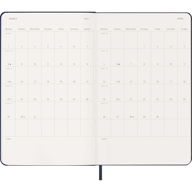 MOLESKINE Agenda settimanale note 26/27 DHB2018WN3Y27 18M foderato HC saphir 13x21cm