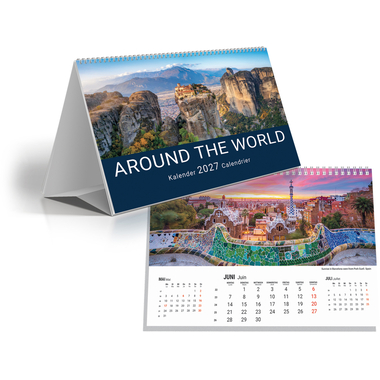 SIMPLEX Cal. de table 3 mois 2027 61103.27 3M/1P Around the World 21x14cm