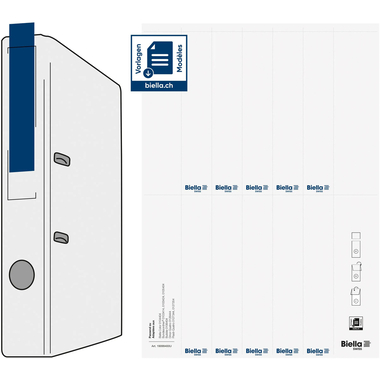 BIELLA Etiquettes dorsales 27x145mm 19099400U pour 4cm 100 pcs.