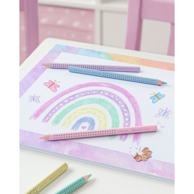 FABER-CASTELL Farbstift Jumbo Grip 110991 Pastell 5er Etui