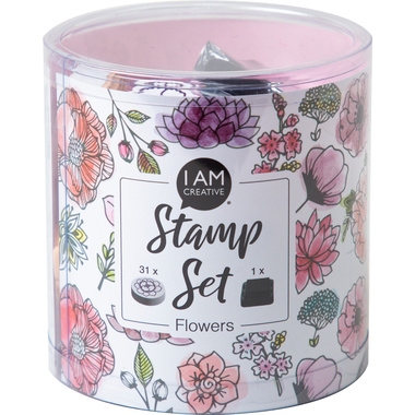 I AM CREATIVE Set de tampons 4093.04 Flowers 31 pièces