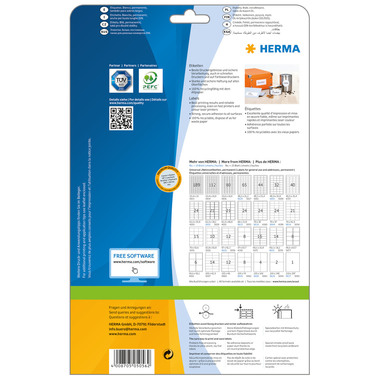 HERMA Etiketten PREMIUM 97x42.3mm 5056 weiss,perm. 300 St./25 Bl.