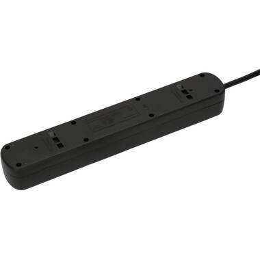 Max Hauri Steckdosenleiste Basic-Line 8x T13 Schwarz mit Schalter