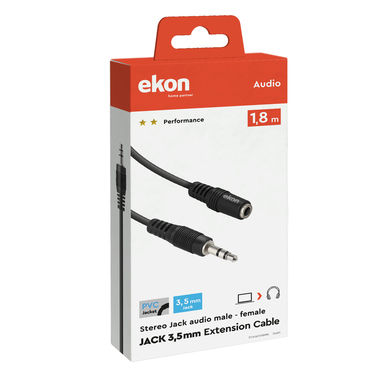 Audiokabel Klinke 3,5 mm Stecker - Buchse | Ekon