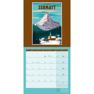 ACKERMANN Calendrier 2026 4603 Vintage Voyage ML 30x30cm